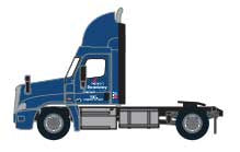 Freightliner Cascadia Raised-Roof 2-Axle Semi Tractor - Assembled -- Yellow Roadway #1 (blue)