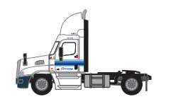 Freightliner Cascadia Raised-Roof 2-Axle Semi Tractor - Assembled -- Con-Way Freight #1 (white, blue)