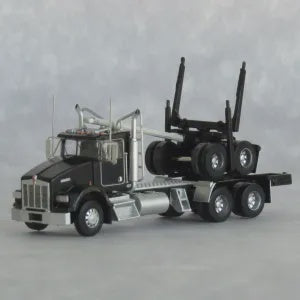 Trainworx N Kenworth T800 Log Truck with Trailer - Assembled -- Black
