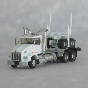 Trainworx N Kenworth T800 Log Truck with Trailer - Assembled -- White, Black