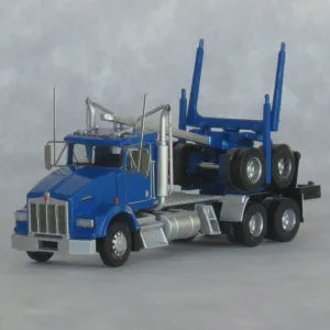 Trainworx N Kenworth T800 Log Truck with Trailer - Assembled -- Blue, Black