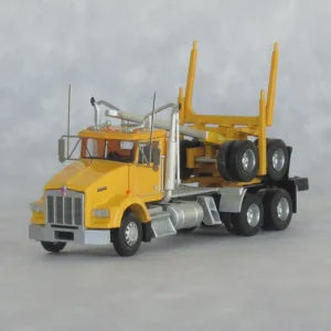 Trainworx N Kenworth T800 Log Truck with Trailer - Assembled -- Yellow, Black
