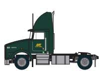 Trainworx N Kenworth T800 2-Axle Semi Tractor - Assembled -- ABF #1 (green, gray, yellow)