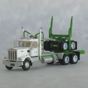 Trainworx N Kenworth W900 Log Truck with Trailer - Assembled -- Boise Cascade (green, white)