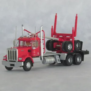 Trainworx N Kenworth W900 Log Truck with Trailer - Assembled -- Red, Black