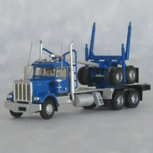Trainworx N Kenworth W900 Log Truck with Trailer - Assembled -- Blue, Black