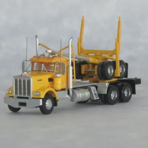 Trainworx N Kenworth W900 Log Truck with Trailer - Assembled -- Yellow, Black