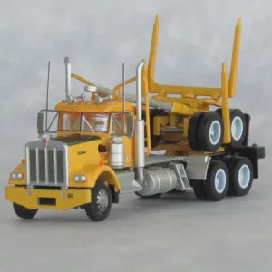Trainworx N Kenworth W900 Log Truck with Trailer - Assembled -- Weyerhaeuser (yellow, black, green)