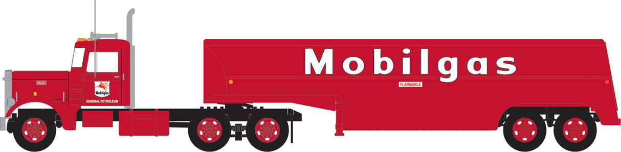 Trainworx Peterbilt 350 Tractor w/32' Tank Trailer - Assembled -- MOBILGAS - 744-55017
