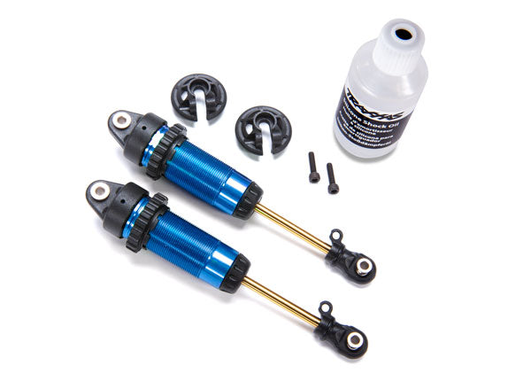 Traxxas 7462 Shocks, GTR xx-long - Blue-anodized, PTFE-coated bodies with TiN shafts (fully assembled, without Springs) (2) - TRA7462