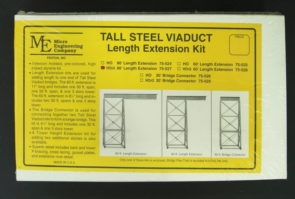 Micro Engineering 75-527 HOn3 Tall Steel Viaduct Length Extension -- 80', Includes Track