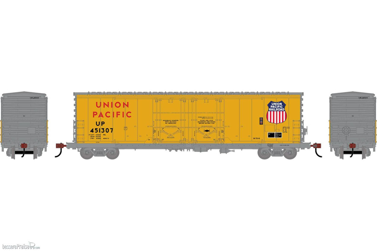 Athearn HO 50' Evans Double Plug Door Box Car, Union Pacific (UP) #451307