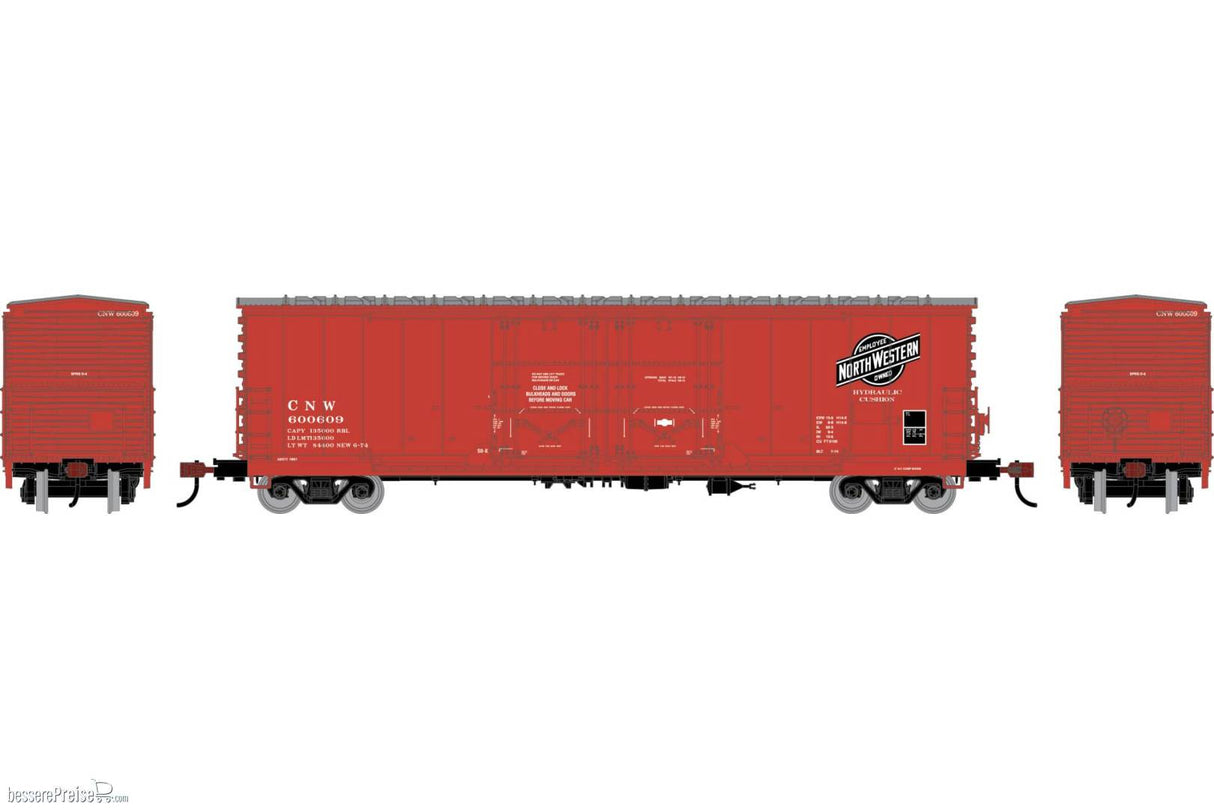 Athearn HO 50' Evans Double Plug Door Box Car, Chicago & North Western (C&NW) #600609