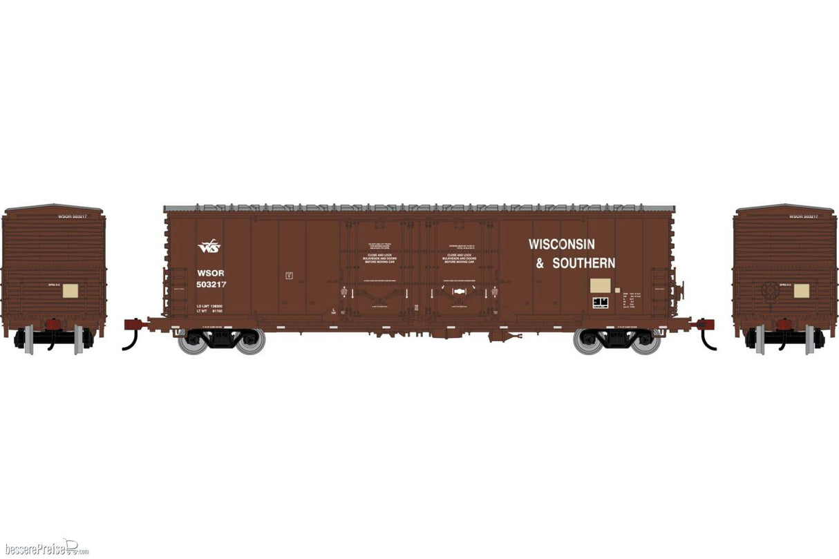 Athearn HO 50' Evans Double Plug Door Box Car, Wisconsin Southern (WSOR) #503217