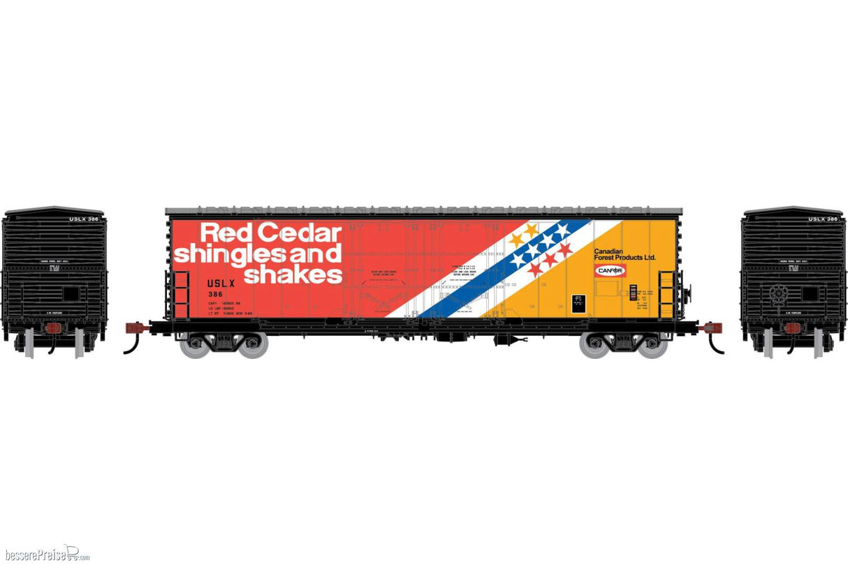Athearn HO 50' Evans Double Plug Door Box Car, USLX #386