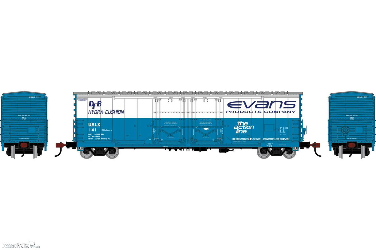 Athearn HO 50' Evans Double Plug Door Box Car, USLX 'The Action Line' #141