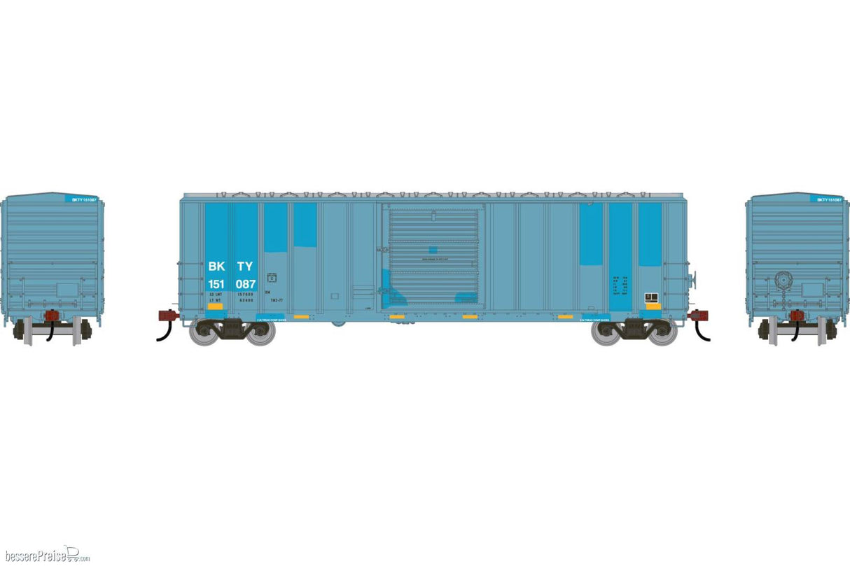 Athearn HO 50' FMC 5347 Single Door Box Car, Primed For Grime Missouri Kansas Texas (BKTY) #151087