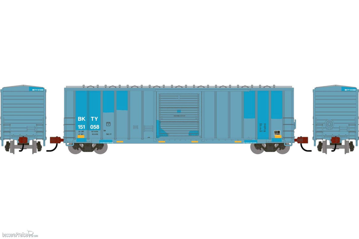 Athearn N 50' FMC 5347 Single Door Box Car, Primed For Grime Missouri Kansas Texas (BKTY) #151058