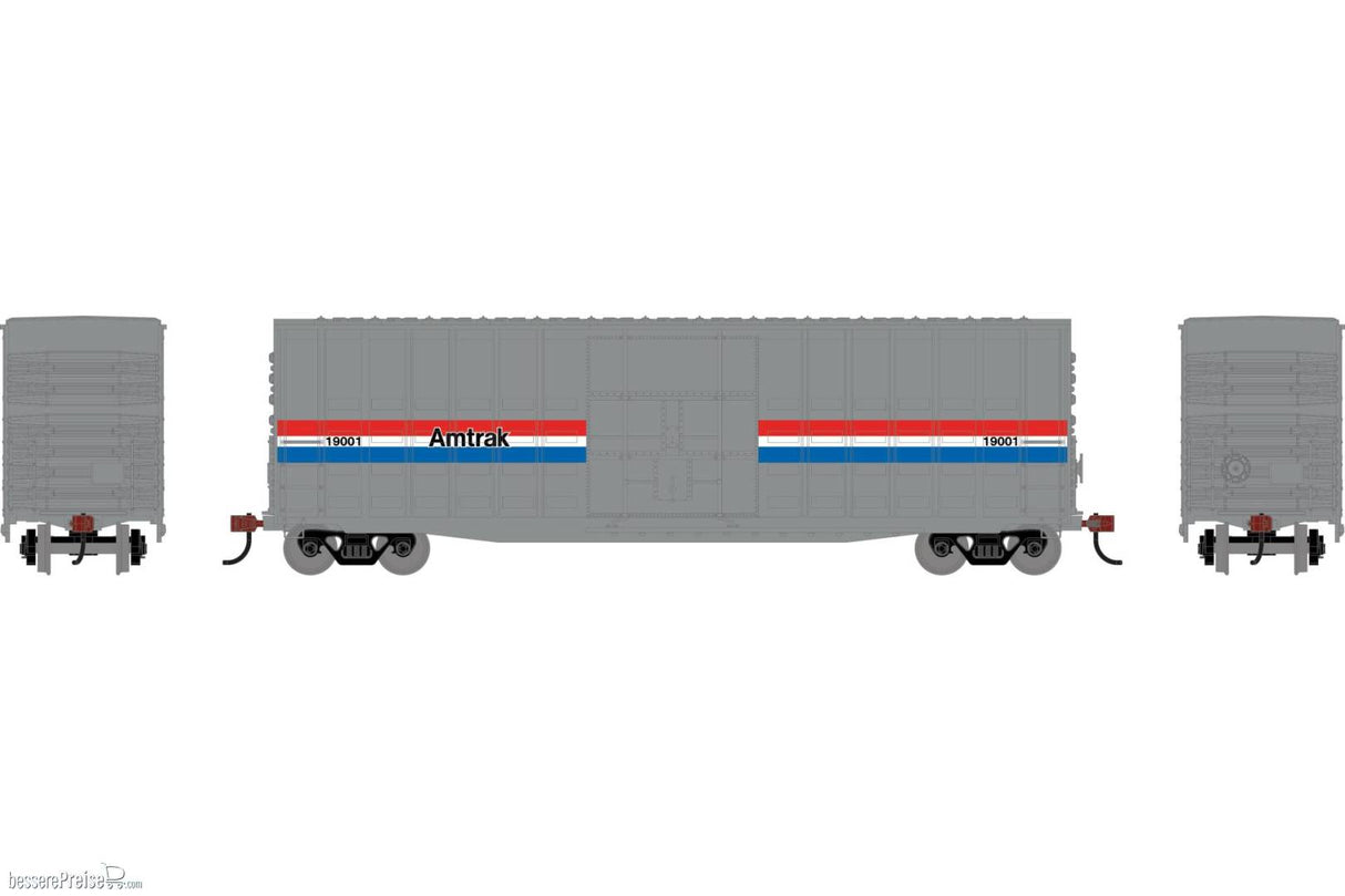 Roundhouse HO 50' Waffle High Cube Box Car, Amtrak (AMT) Phase III #19001