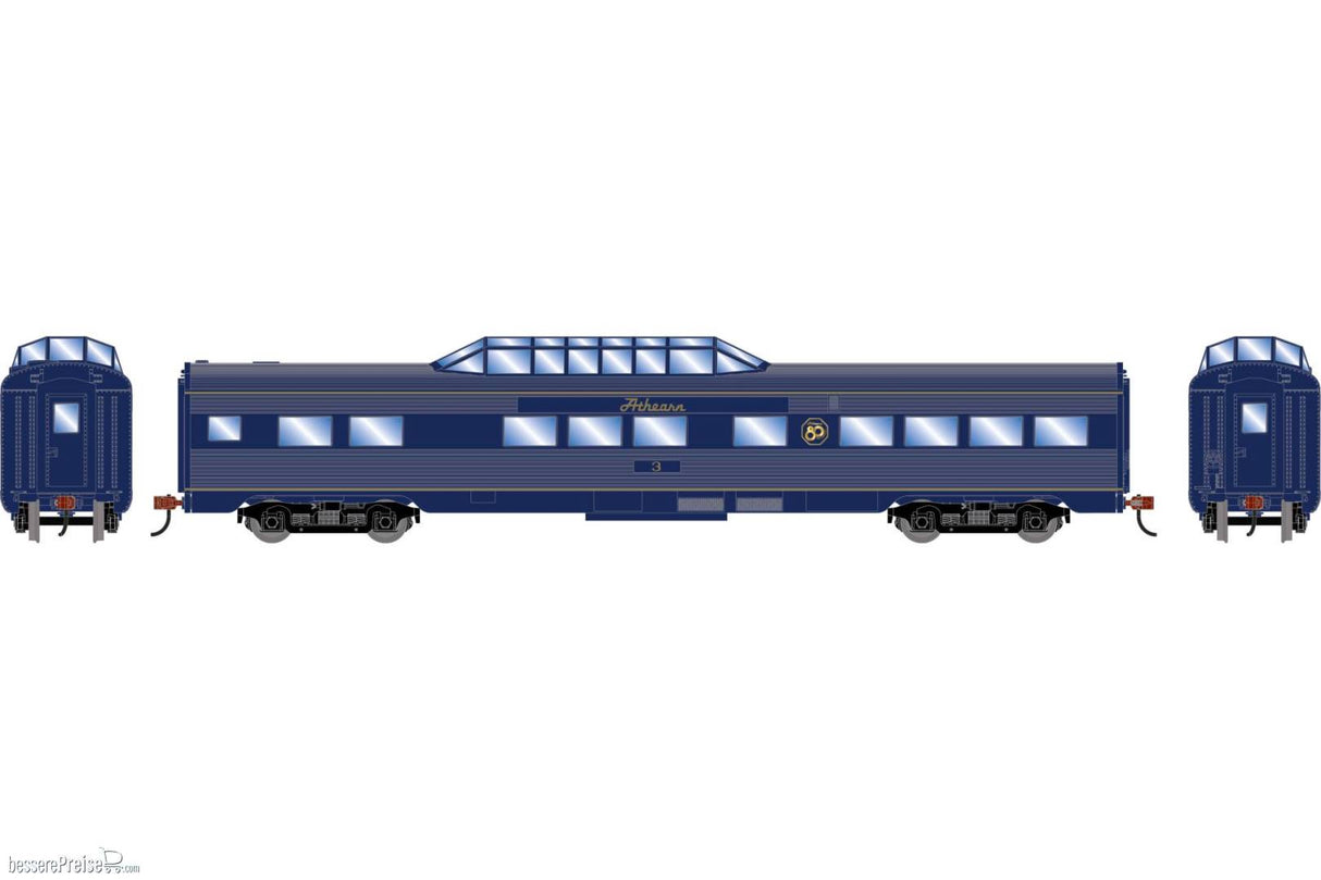 Roundhouse HO Streamline Dome Car, Athearn (ATHX) #3 80th Anniversary Limited Edition