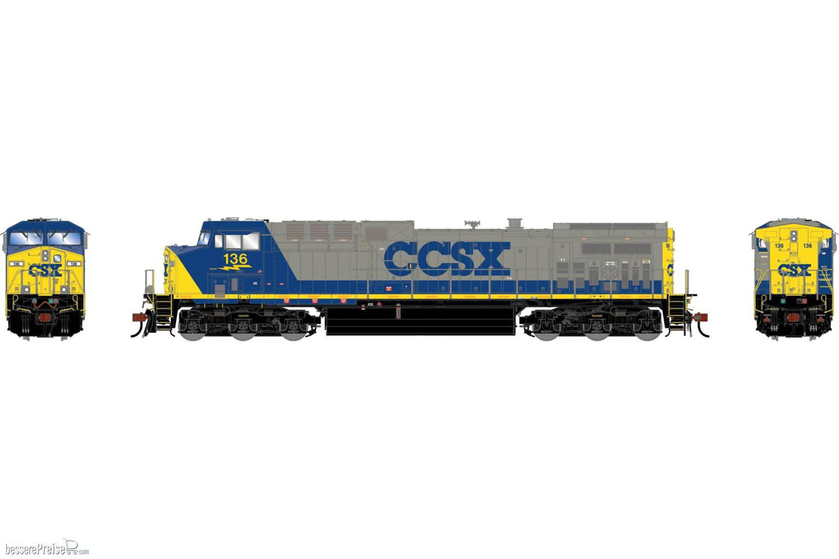 Athearn Genesis HO AC4400CW Locomotive, CSX (CSXT) 'CCSX/CSXX Replacement Panels' #136