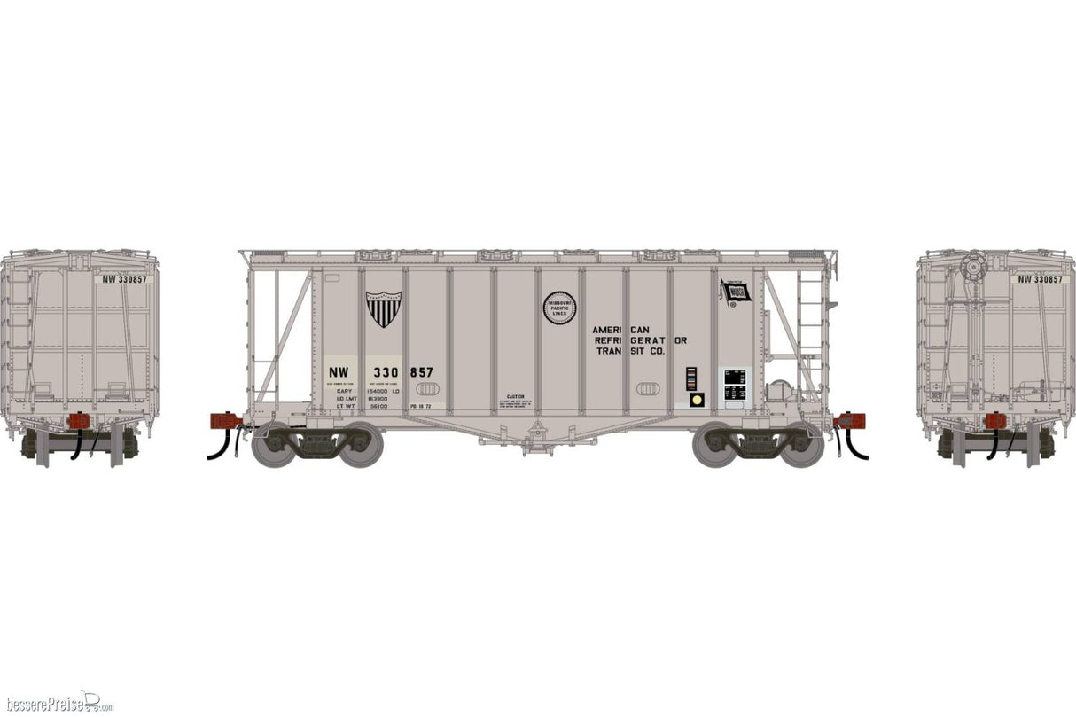 Athearn Genesis HO GATC 2600 Airslide Covered Hopper- Early, Primed For Grime NW 'ART' #333857