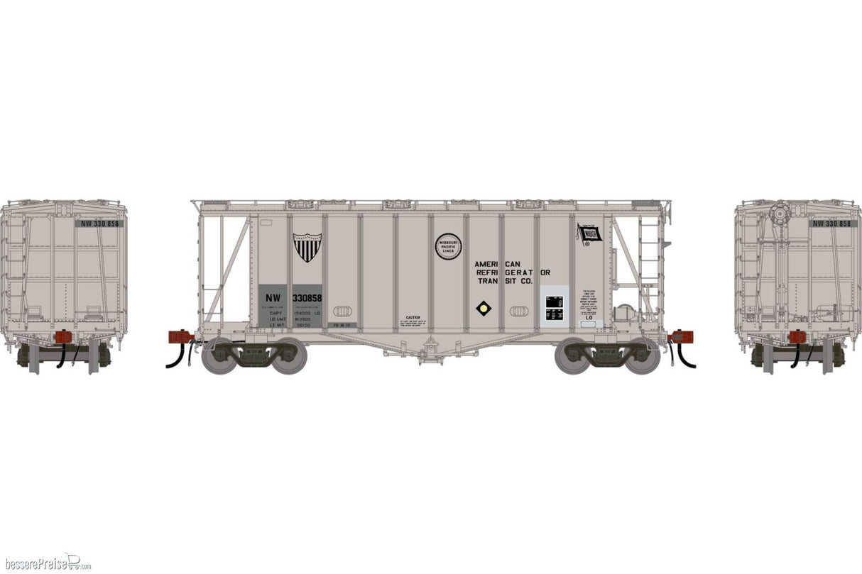 Athearn Genesis HO GATC 2600 Airslide Covered Hopper- Early, Primed For Grime NW 'ART' #333858