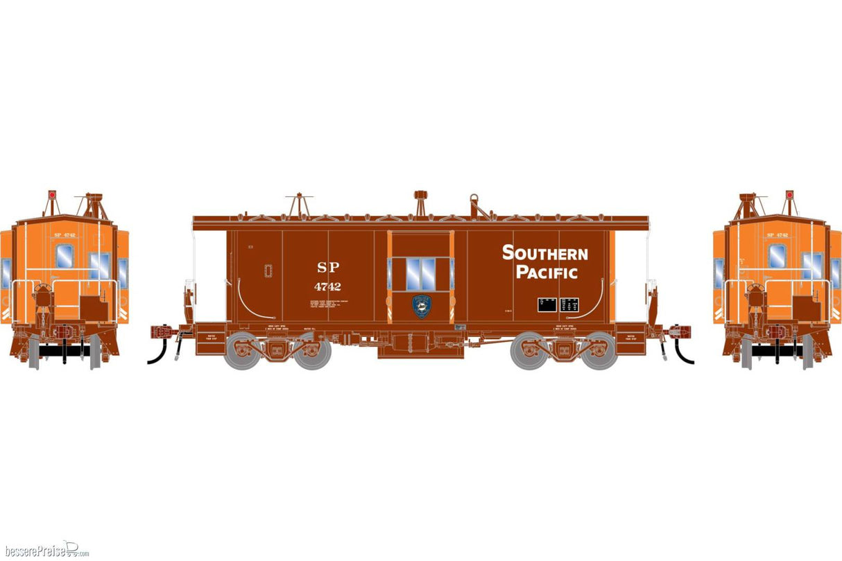 Athearn Genesis HO ICC Bay Window Caboose w/Lights, Southern Pacific (SP) Police #4742