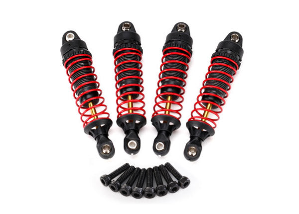 Traxxas 7665 Shocks, GTR hard-anodized, PTFE-coated aluminum bodies with TiN shafts (fully assembled w/ Springs) (4) / 2.5x10mm CS (8) - TRA7665