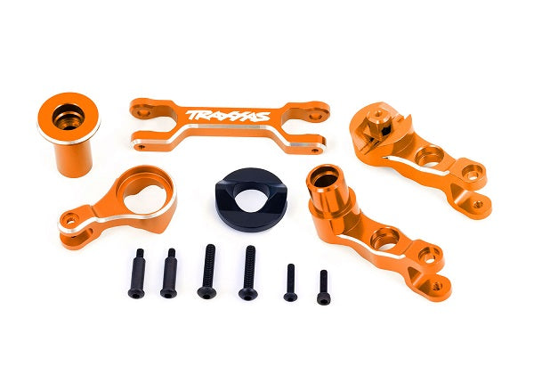 Traxxas 7746-ORNG Steering Bellcranks (left & right)/ draglink (6061-T6 aluminum, orange-anodized) (fits X-Maxx)