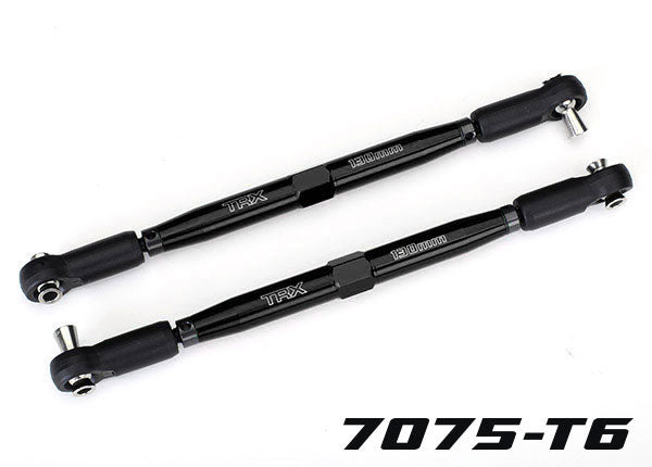 Traxxas 7748-Black Toe links, X-Maxx (TUBES black-anodized, 7075-T6 aluminum, stronger than titanium) (157mm) (2)/ rod ends, assembled with steel hollow balls (4)/ aluminum wrench, 10mm (1)