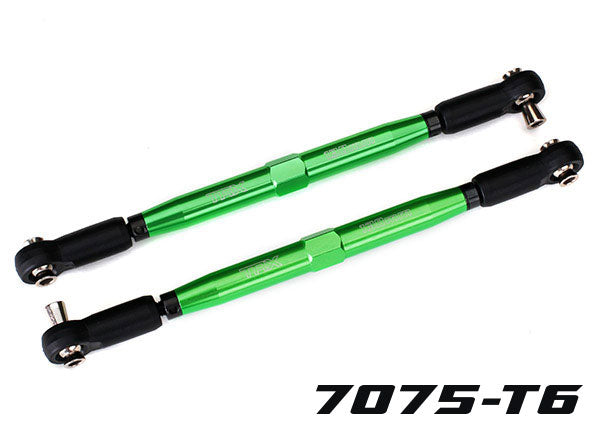 Traxxas 7748G Toe links, X-Maxx (TUBES green-anodized, 7075-T6 aluminum, stronger than titanium) (157mm) (2)/ rod ends, assembled with steel hollow balls (4)/ aluminum wrench, 10mm (1) - TRA7748G