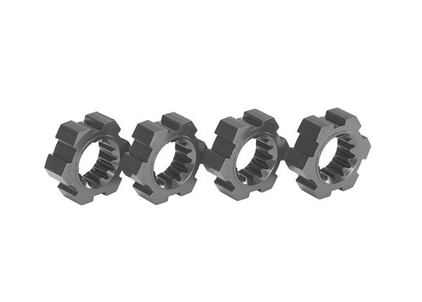 Traxxas 7756-GRAY Wheel hubs, Hex, aluminum (gray-anodized) (4)