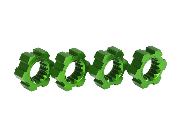 Traxxas 7756G Wheel hubs, Hex, aluminum (green-anodized) (4) - TRA7756G