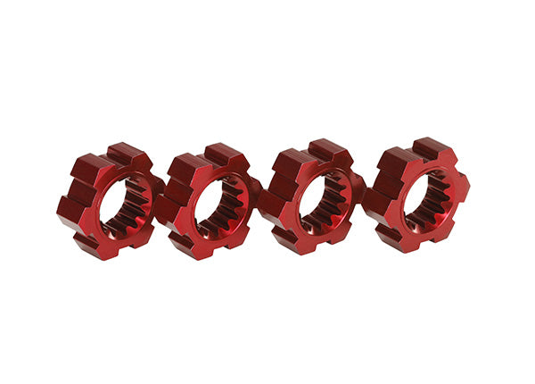 Traxxas 7756R Wheel hubs, Hex, aluminum (red-anodized) (4) - TRA7756R