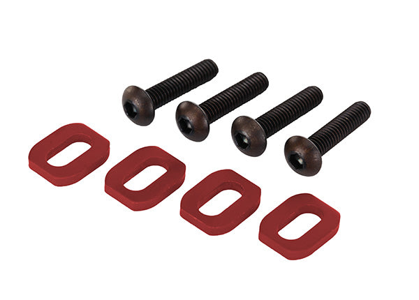 Traxxas 7759R Washers, Motor Mount, aluminum (red-anodized) (4)/ 4x18mm BCS (4) - TRA7759R