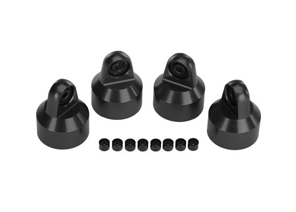 Traxxas 7764X Shock caps, aluminum (hard-anodized, PTFE-coated), GTX shocks (4)/ spacers (8) - TRA7764X