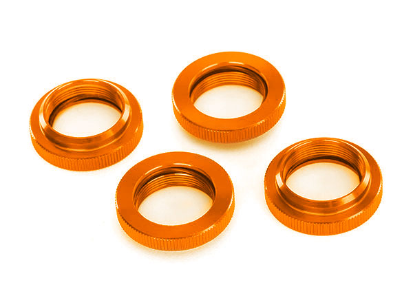 Traxxas 7767-ORNG Spring retainer (adjuster), orange-anodized aluminum, GTX shocks (4) (assembled with o-ring)