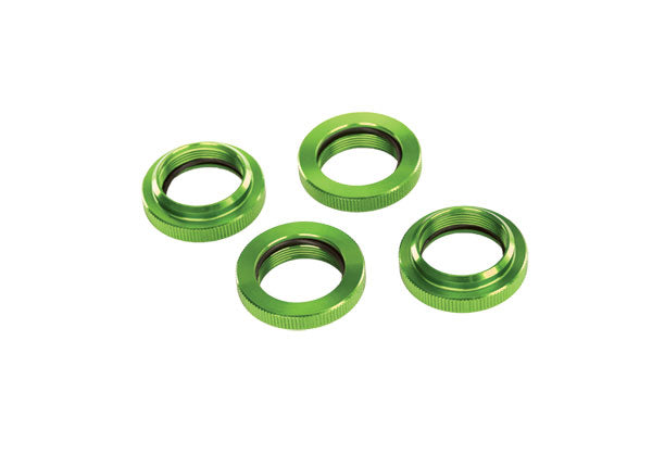 Traxxas 7767G Spring retainer (adjuster), green-anodized aluminum, GTX shocks (4) (assembled with o-ring) - TRA7767G