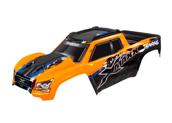Traxxas 7811 Body, X-Maxx, orange (painted, decals applied) (assembled with Front & Rear Body Mounts, Rear Body support, and tailgate protector) - TRA7811