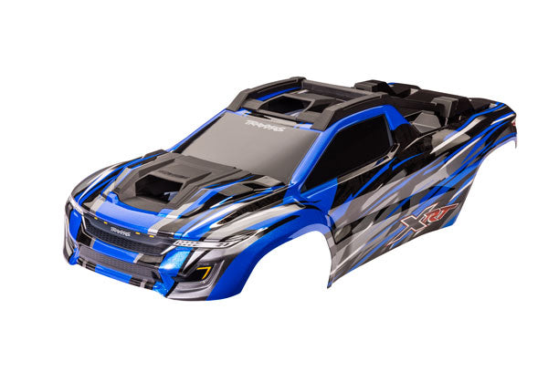 Traxxas 7812A Body, XRT, - Blue (painted, decals applied) (assembled with Front & Rear Body supports for clipless Mounting, roof & hood Skid Pads) - TRA7812A
