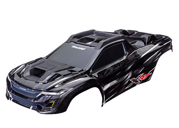 Traxxas 7840 Body, XRT, black (painted, decals applied) (assembled with Front & Rear Body supports for clipless Mounting, roof & hood Skid Pads) - Black - TRA7840