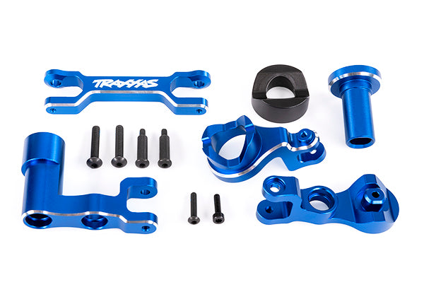 Traxxas 7843-BLUE Steering Bellcranks (left & right)/ draglink (6061-T6 aluminum, - Blue-anodized) (fits XRT)
