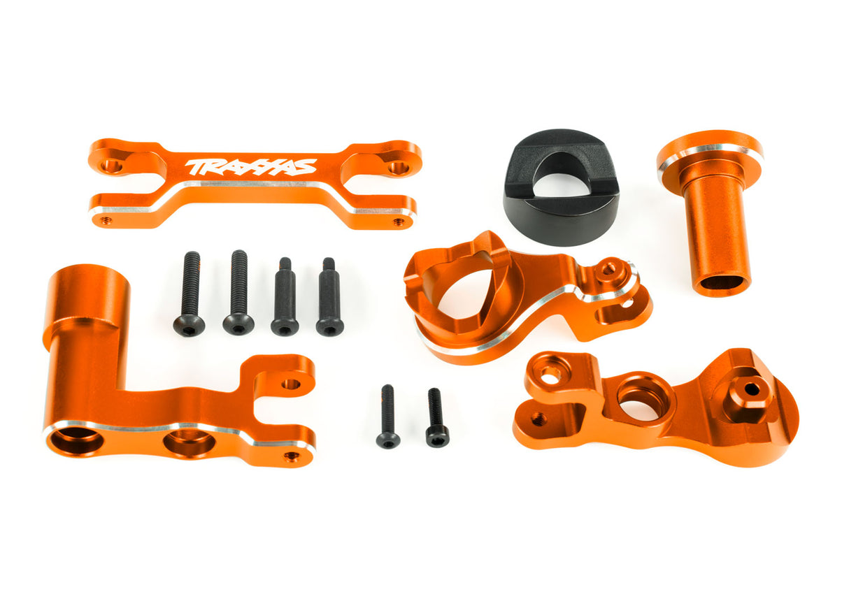 Traxxas 7843-ORNG Steering Bellcranks (left & right)/ draglink (6061-T6 aluminum, orange-anodized) (fits XRT)