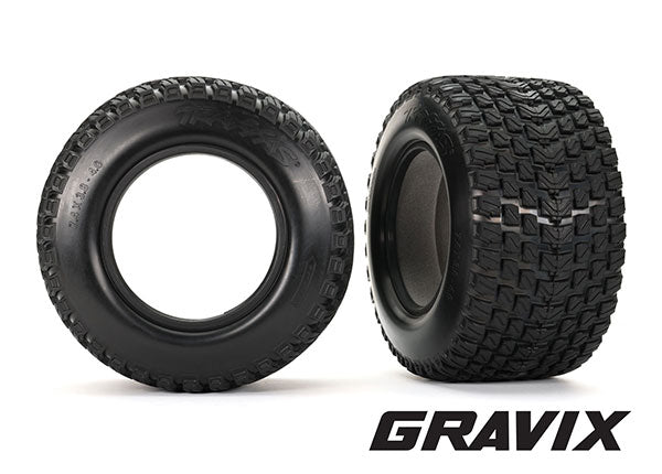 Traxxas 7873 Tires, Gravix (left & right)/ foam Inserts (2) - TRA7873