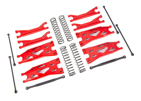 Traxxas 7895R Suspension kit, X-Maxx WideMaxx, - Red (includes Front & Rear Suspension Arms, Front toe links, driveshafts, shock Springs) - TRA7895R