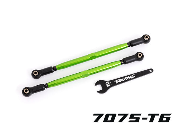 Traxxas 7897G Toe links, Front (TUBES green-anodized, 6061-T6 aluminum) (2) (for use with #7895 X-Maxx WideMaxx suspension kit) - TRA7897G