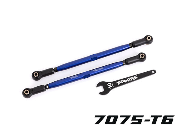 Traxxas 7897X Toe links, Front (TUBES - Blue-anodized, 6061-T6 aluminum) (2) (for use with #7895 X-Maxx WideMaxx suspension kit) - TRA7897X