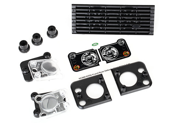 Traxxas 8013 Grille , Land Rover Defender / grille Mount (3) / headlight housing (2) / lens (2) / headlight Mount (2) (fits #8011 Body) - TRA8013