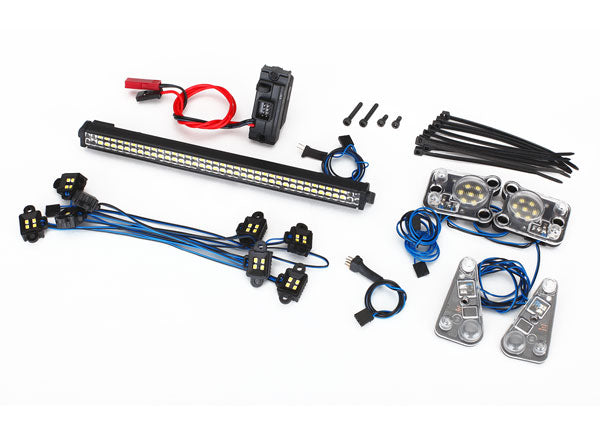 Traxxas 8030 LED light set , Complete (contains rock light kit , LED light Bar (Rigid) , LED headlight / tail light kit , power supply , & 3-in-1 wire harness) (fits #8011 Body) - TRA8030